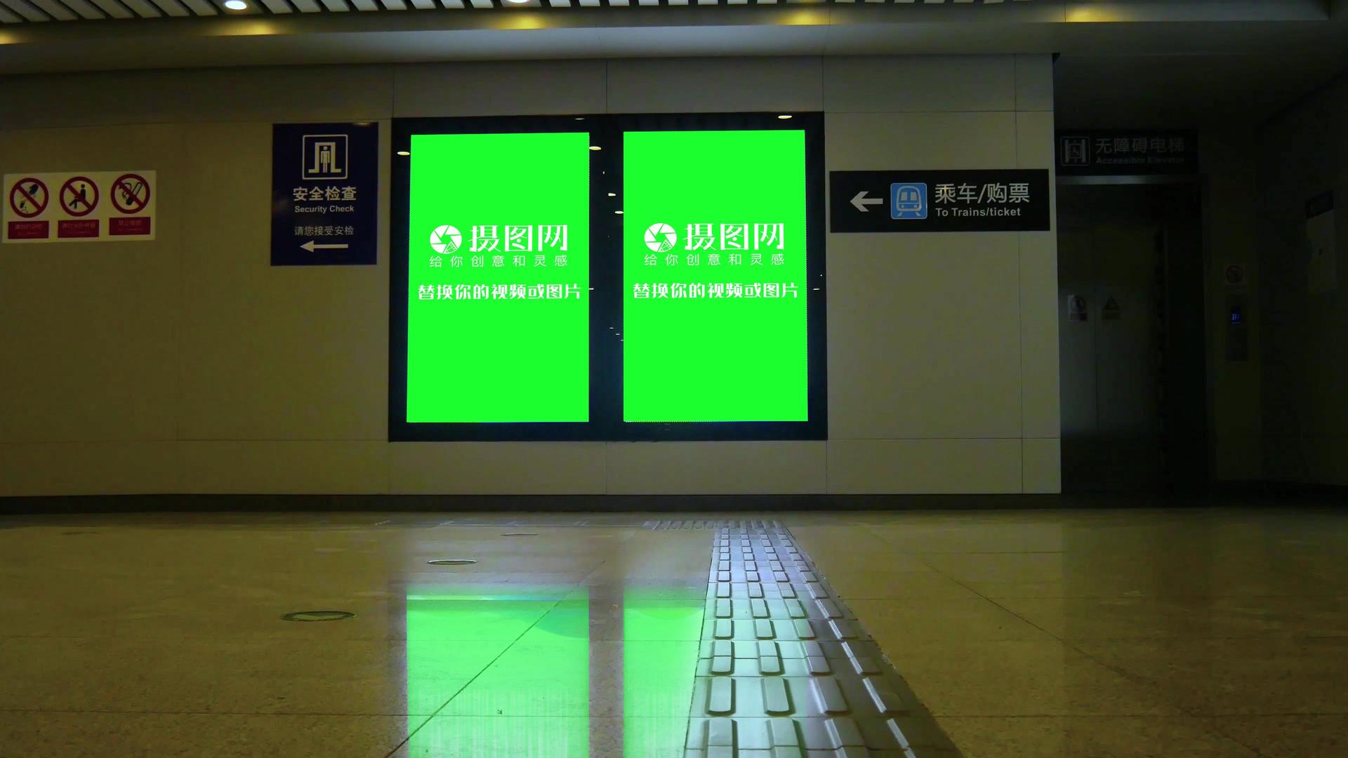 城市公共交通地铁广告牌AE模板4K视频的预览图