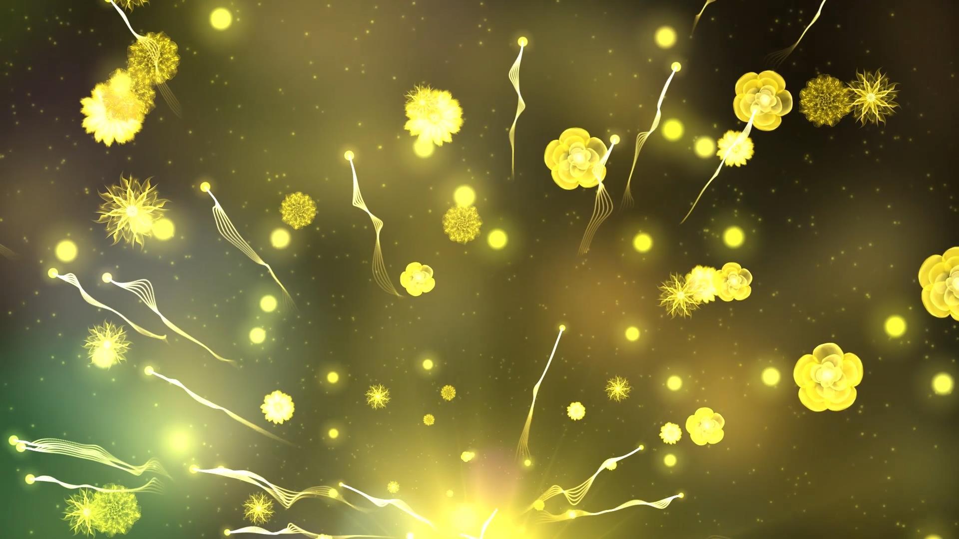 唯美动态金色大气粒子拖尾花朵背景视频元素视频的预览图
