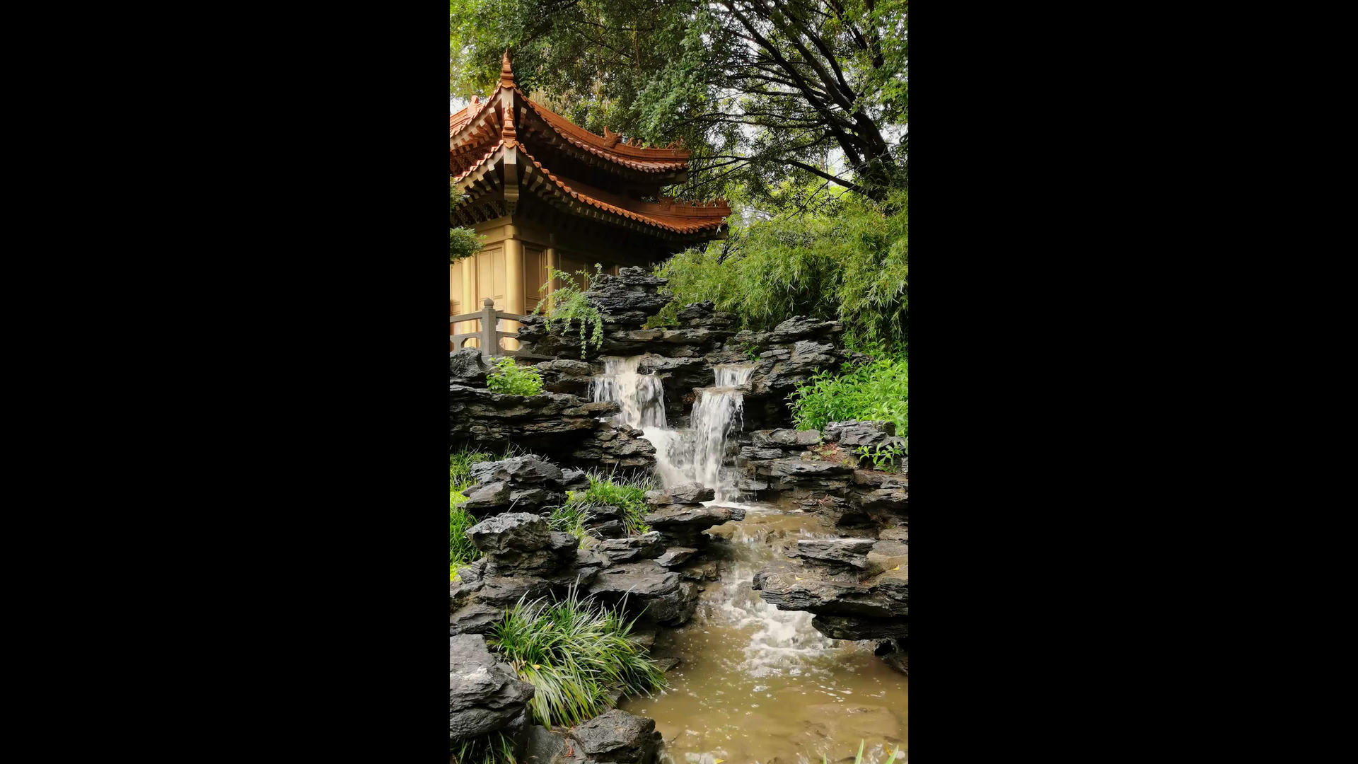 4K中国风古建筑亭院园林山水空镜竖屏视频的预览图