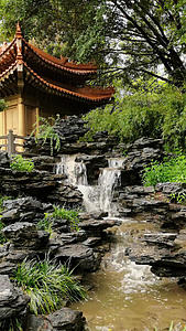 4K中国风古建筑亭院园林山水空镜竖屏视频的预览图