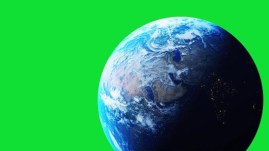 地球旋转绿幕背景抠像视频素材视频的预览图