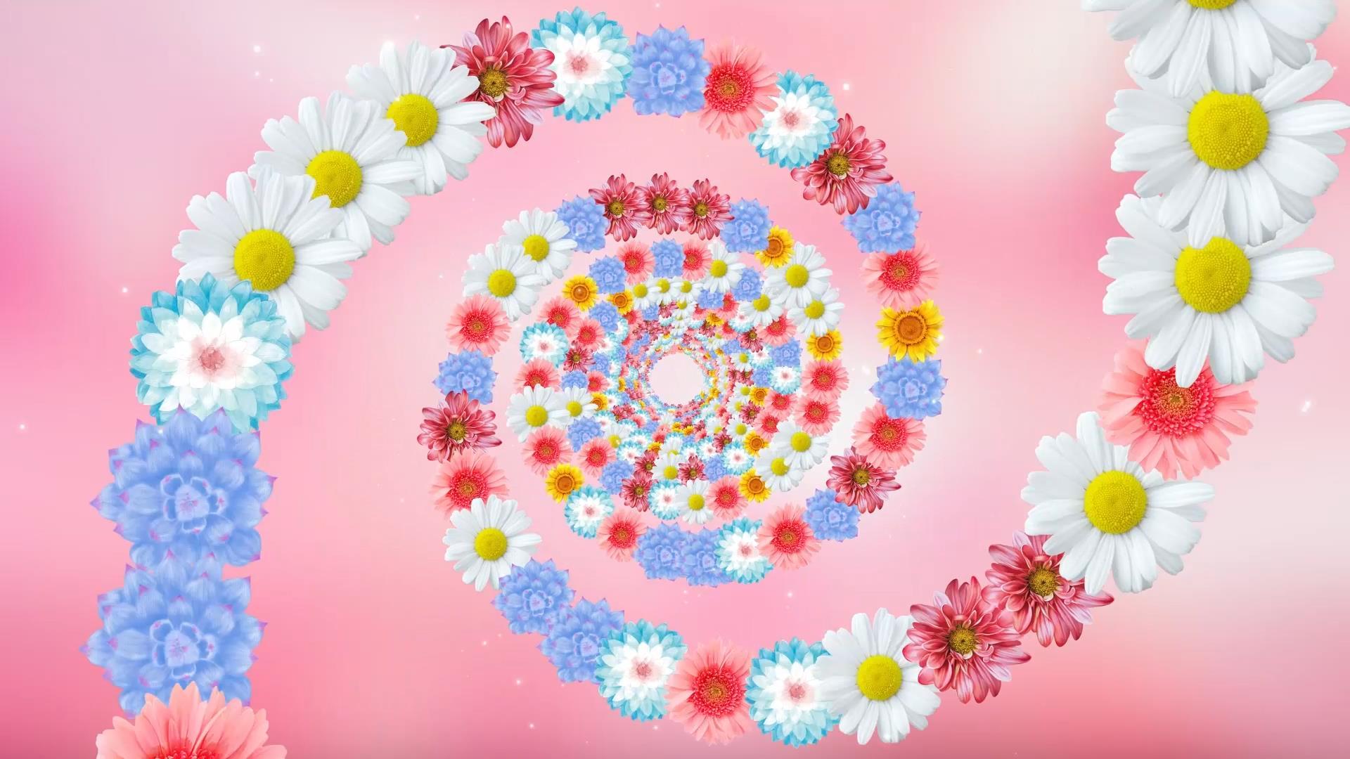唯美动态粒子花朵旋转背景视频元素视频的预览图
