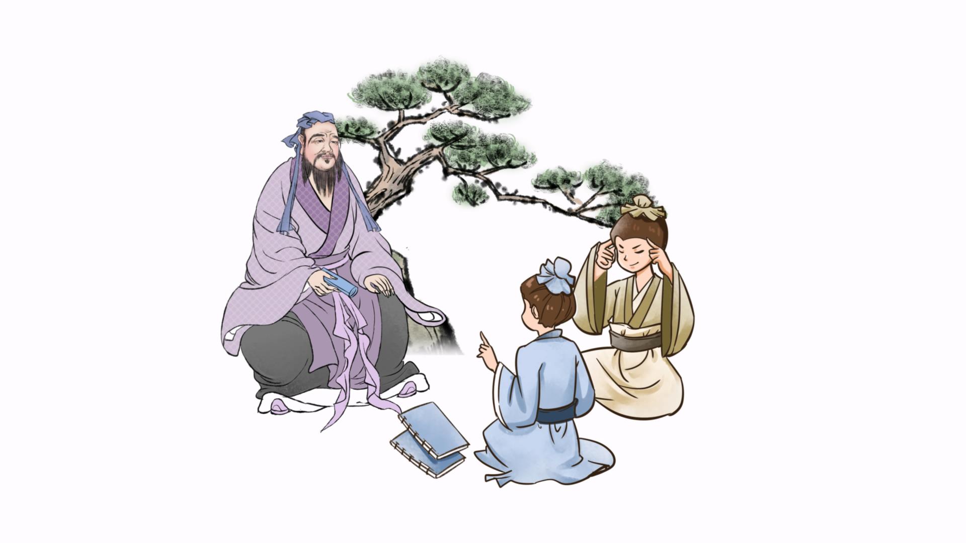 简洁大气中国风孔子文化节孔子讲学视频元素视频的预览图