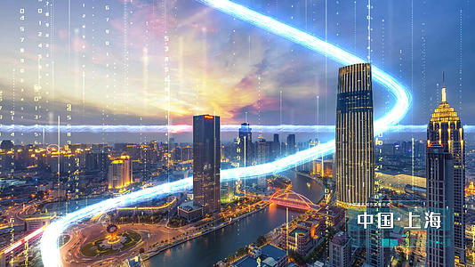 简洁大气粒子商务科技城市后期合成视频的预览图