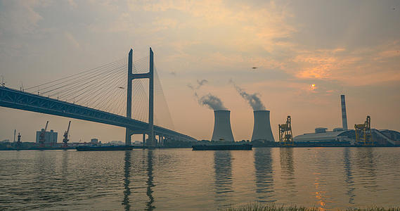 上海闵浦大桥日落4K延时视频的预览图