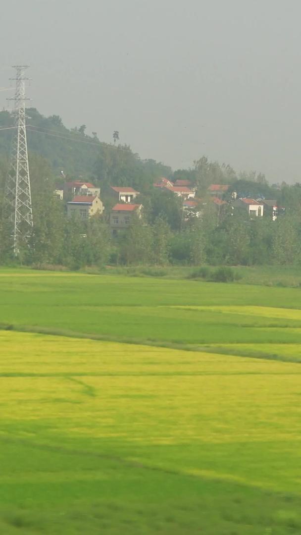 江汉平原农田自然风景材料高铁列车窗外视频的预览图