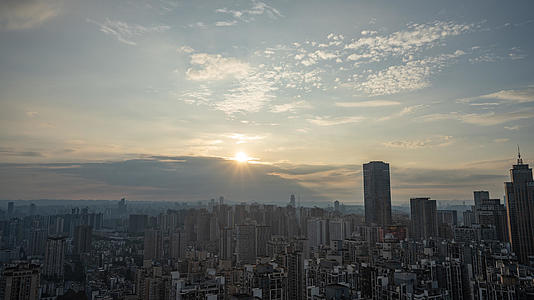 重庆全景城市落日晚霞视频的预览图