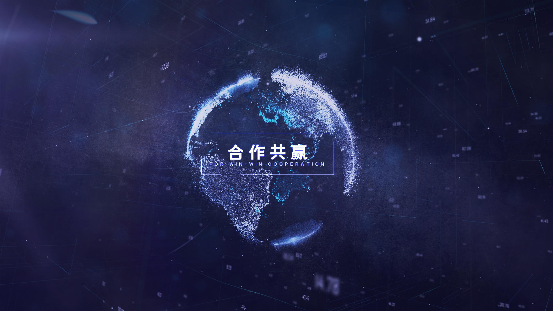 蓝色粒子地球网络片头标题展示视频的预览图