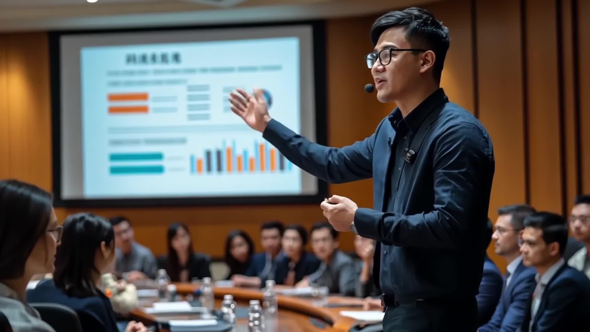 精彩的商务会议演讲视频的预览图