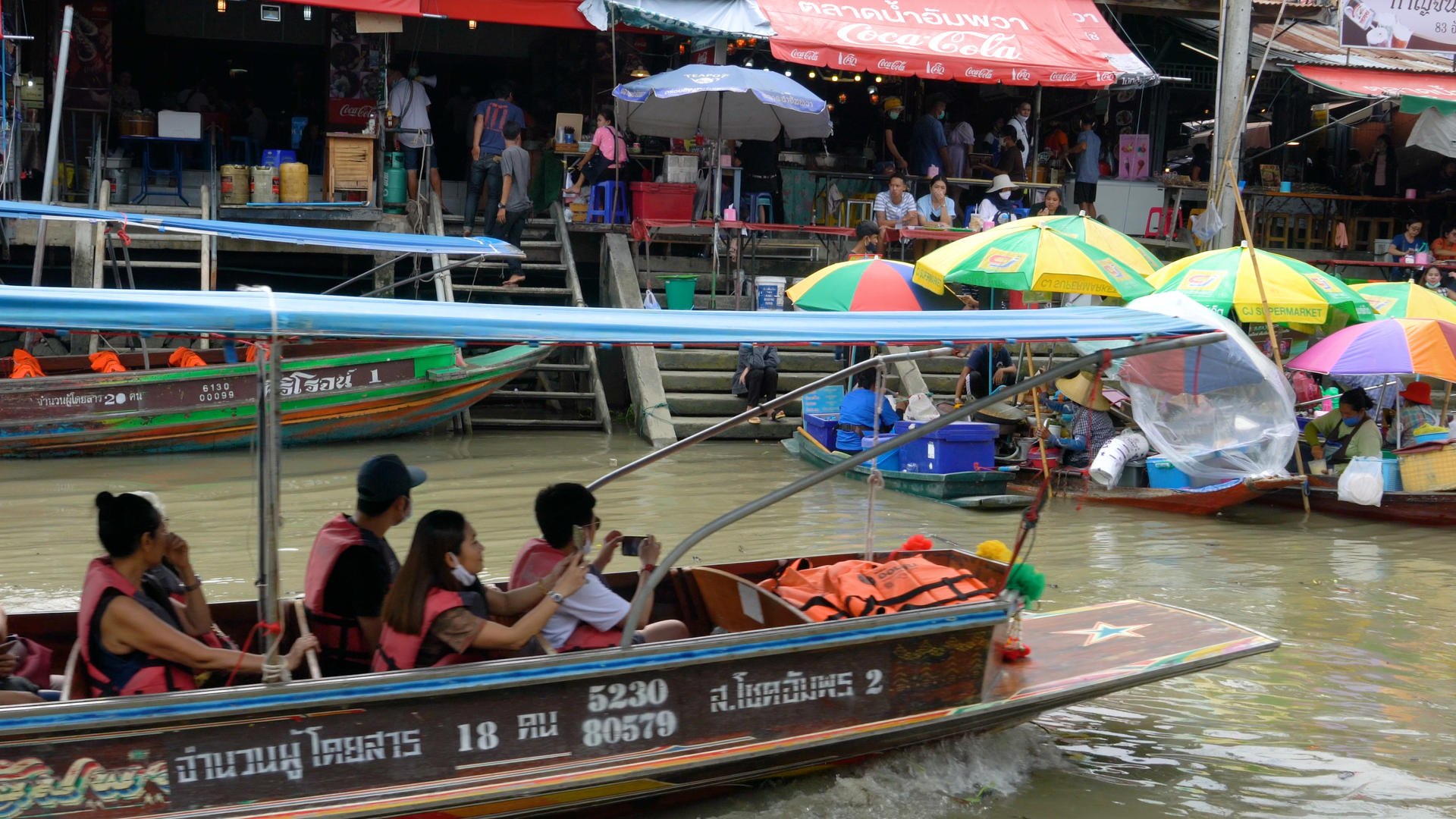 泰国旅游地水上市场合集4K视频的预览图