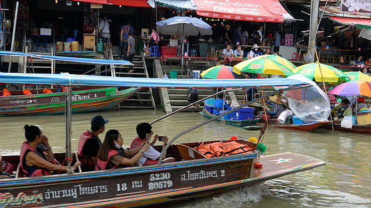 泰国旅游地水上市场合集4K视频的预览图