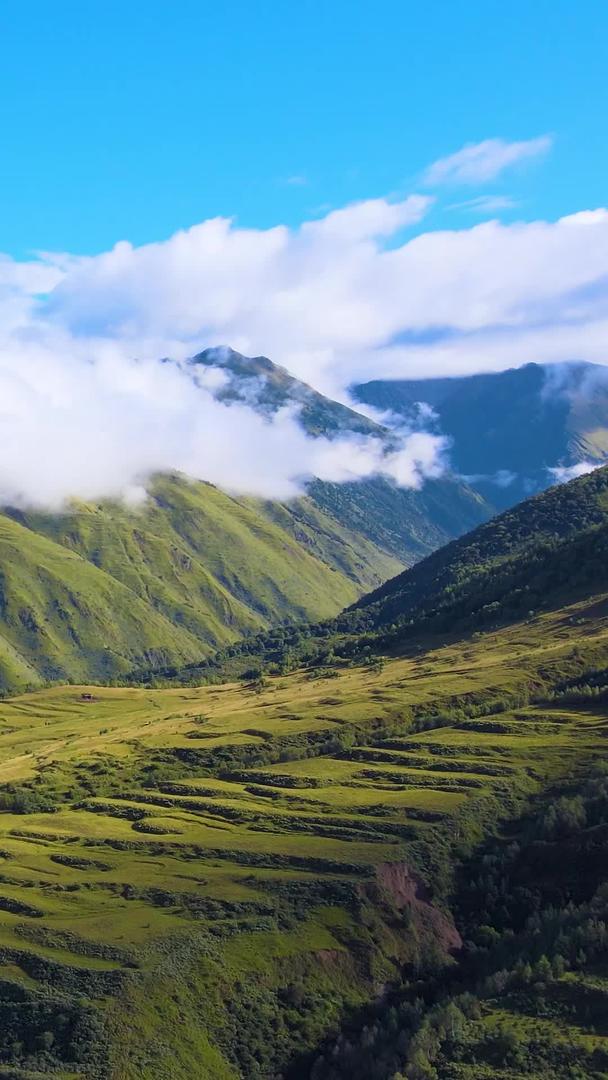 大自然高原的航拍山清晨云雾缭绕视频的预览图