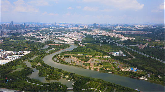 4k高清航拍广州海珠区湿地公园视频的预览图