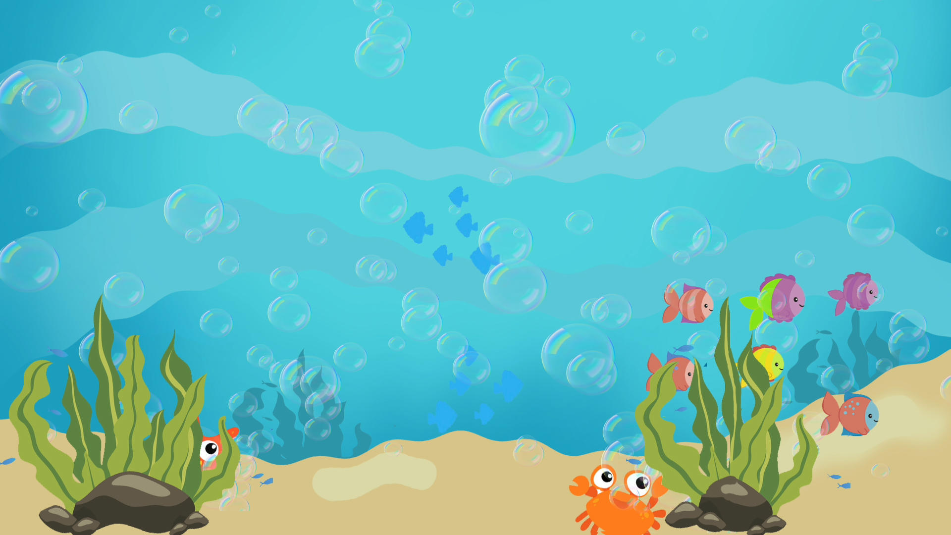 海底气泡鱼动画背景视频的预览图