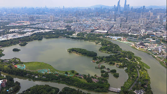 4k高清航拍广州海珠湖公园视频的预览图
