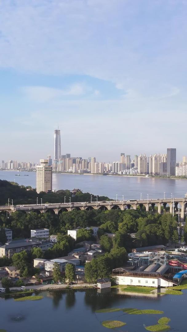 材料延时摄影航拍长江江景电视塔桥视频的预览图