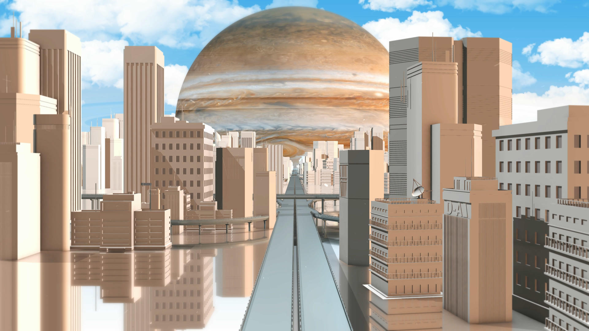 4K三维震撼的城市元宇宙穿梭背景视频的预览图