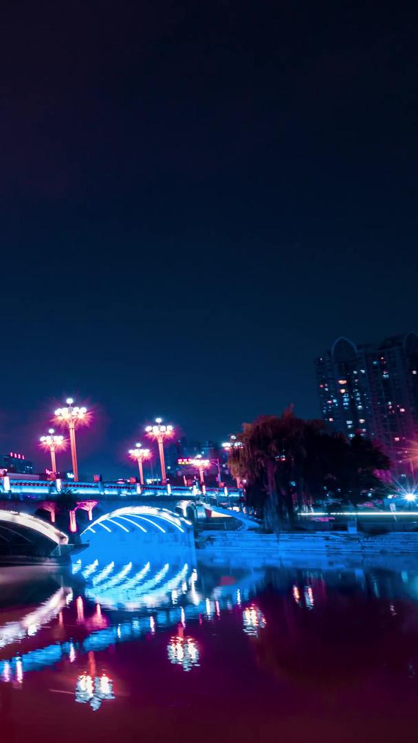 九眼桥彩虹桥成都网红景点夜景延迟视频的预览图