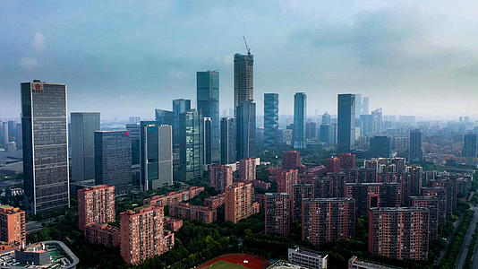 4K航拍南京河西中央商务区视频的预览图