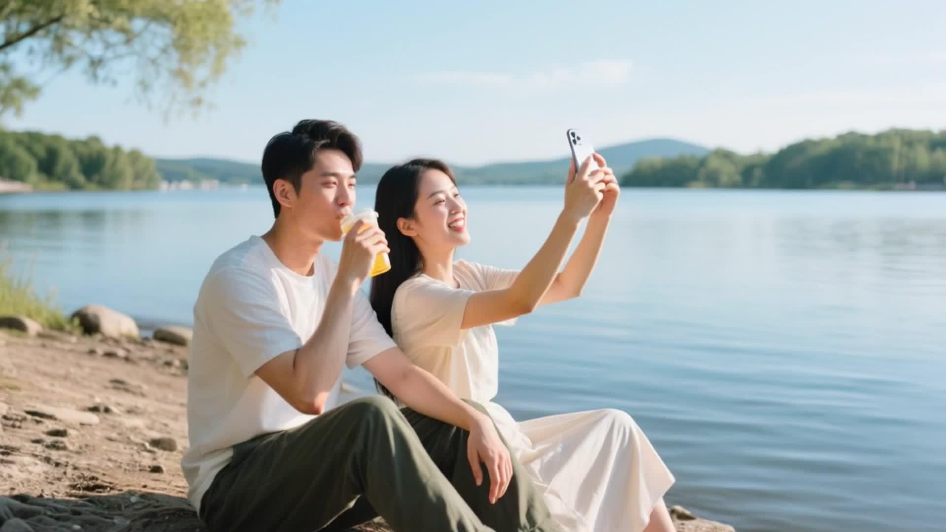 情人节爱情七夕情侣自拍视频的预览图