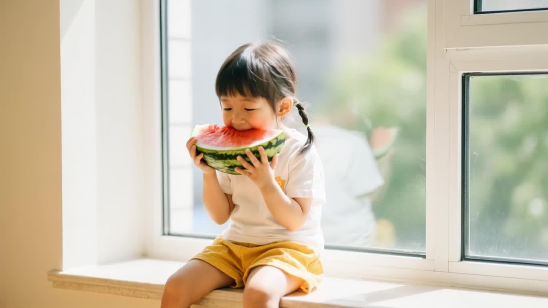 孩子们夏天吃西瓜视频的预览图
