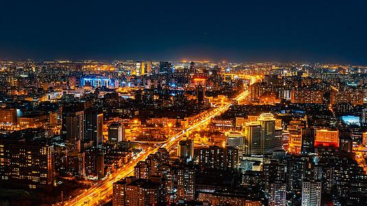8K震撼延时北京俯瞰长安大街夜晚车流视频的预览图