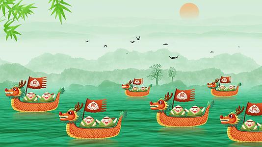 中国风端午节赛龙舟背景视频视频的预览图