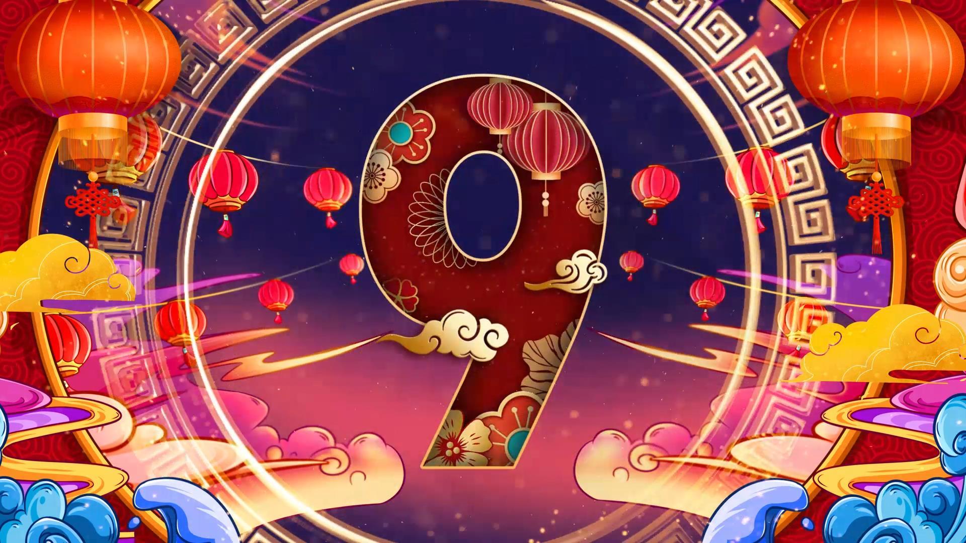 中国风新年倒计时片头AE模板视频的预览图