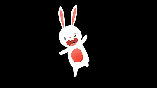 透明通道可爱的卡通小兔子视频素材视频的预览图
