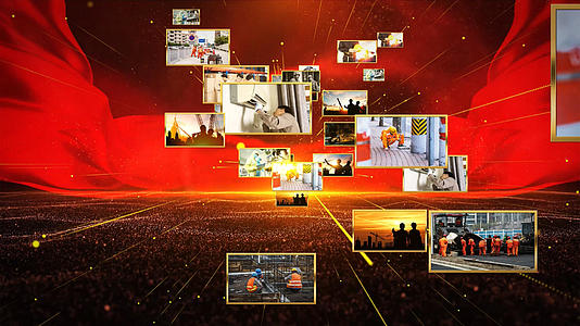 五一劳动节照片汇聚AE模板视频的预览图