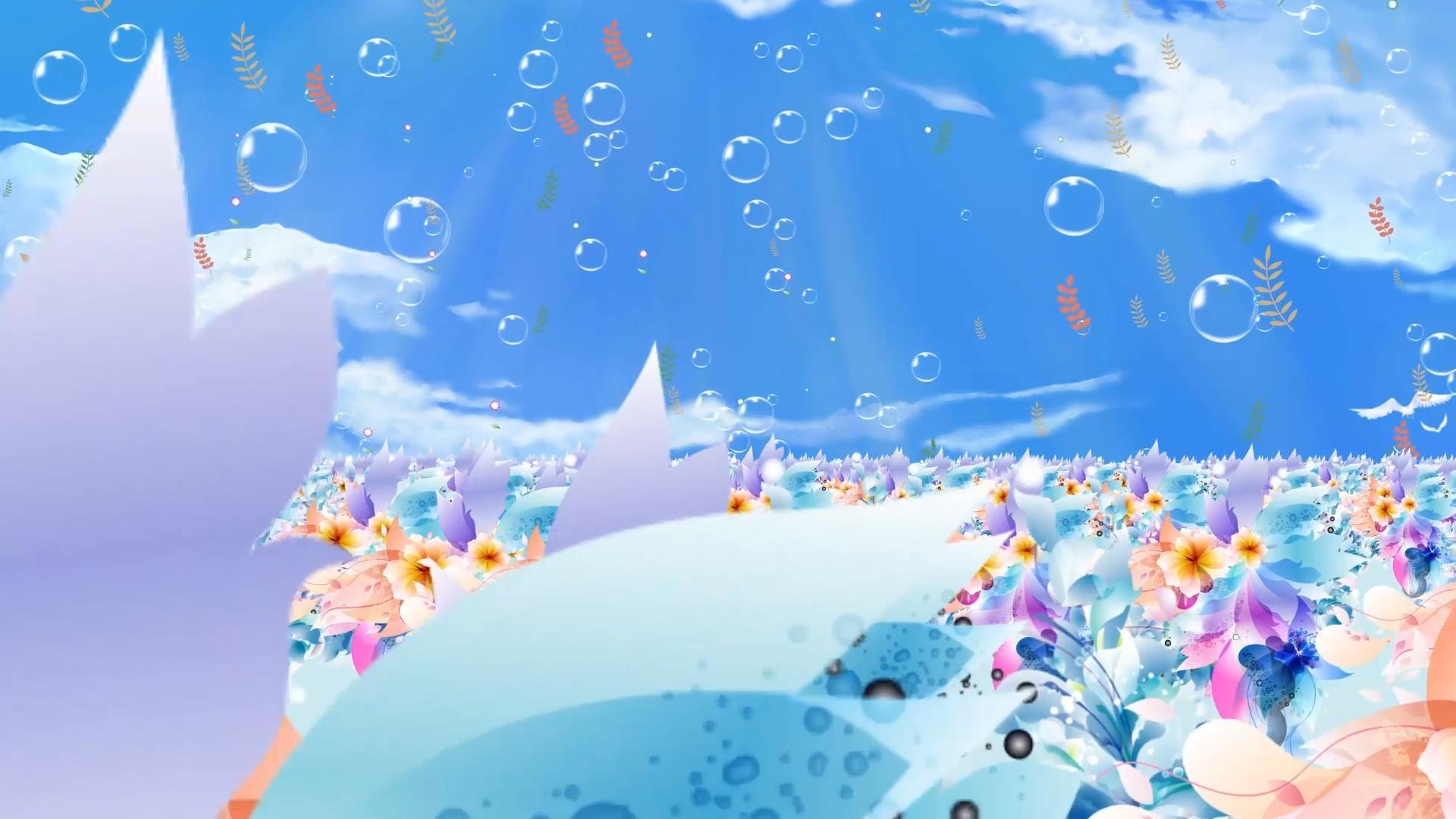 唯美动态粒子花海大气花朵背景视频素材视频的预览图