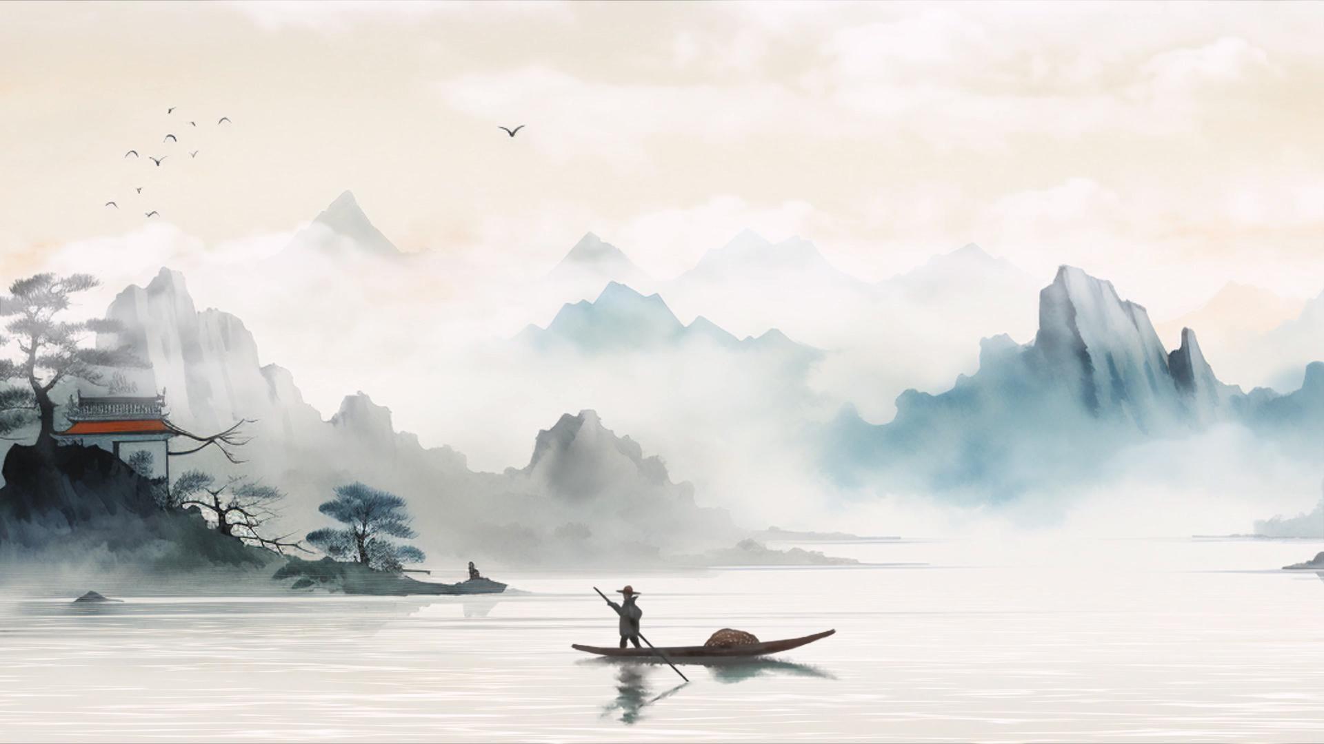 简洁美丽的中国风古风背景视频视频的预览图