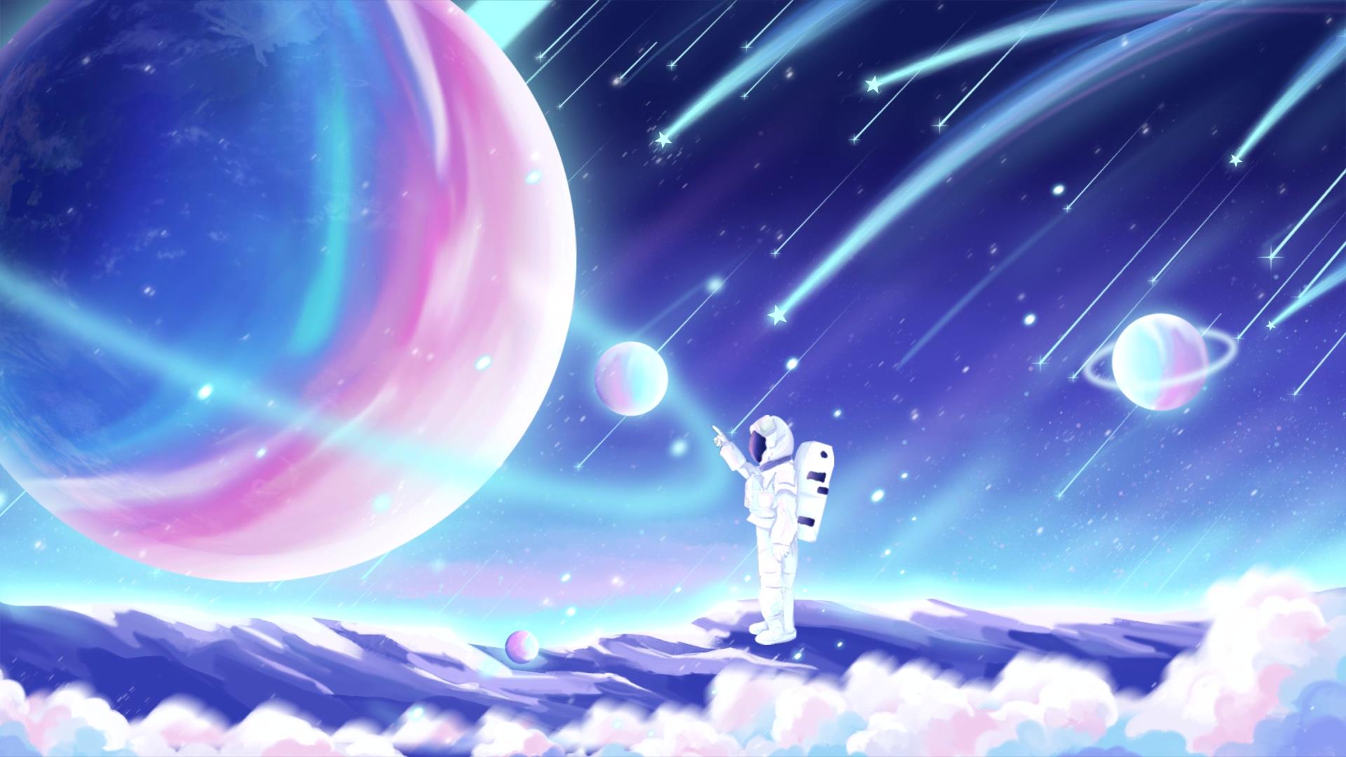 动漫星空天空唯美背景视频视频的预览图
