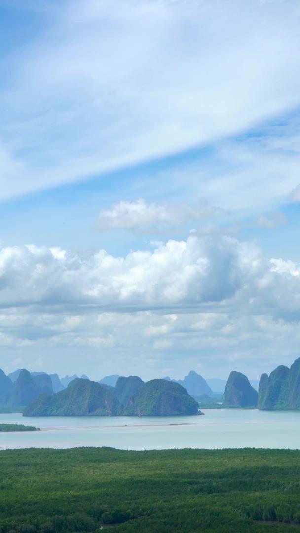 攀牙湾海上桂林喀斯特地貌在泰国普吉岛北部延迟视频的预览图