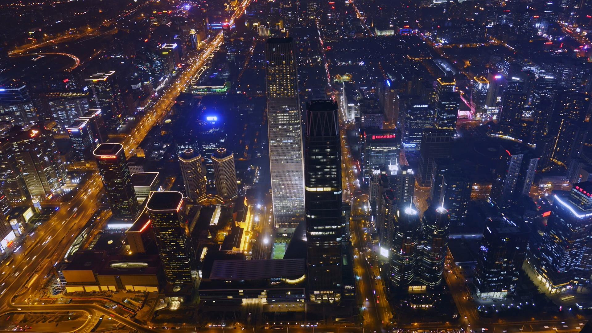 北京cbd夜景延时视频视频的预览图