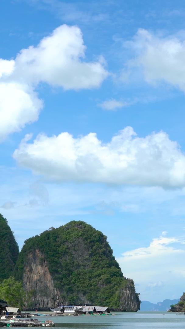 攀牙湾海上桂林和泰国普吉岛北部渔村延迟视频的预览图