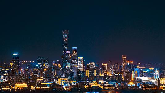 8K震撼延时北京国贸城市天际线夜景灯光视频的预览图