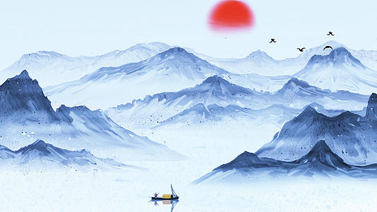 中国山水风格背景视频视频的预览图