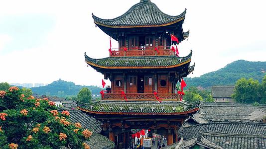 4K实拍中国四大古城阆中古城中天楼视频素材视频的预览图