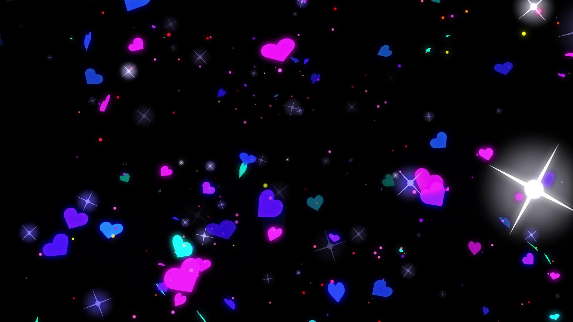 4K浪漫情人节爱心粒子视频的预览图