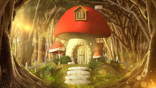 4k蘑菇树林城堡唯美背景视频的预览图