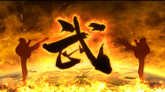 火焰燃烧武术舞台背景视频的预览图
