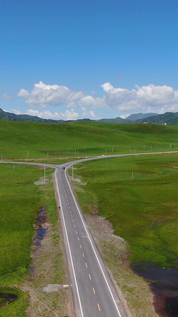 若尔盖草原上的公路航拍视频的预览图