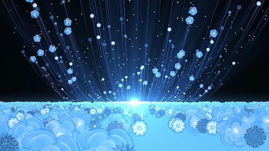 蓝色大气光效粒子光效动态花朵散发背景视频视频的预览图