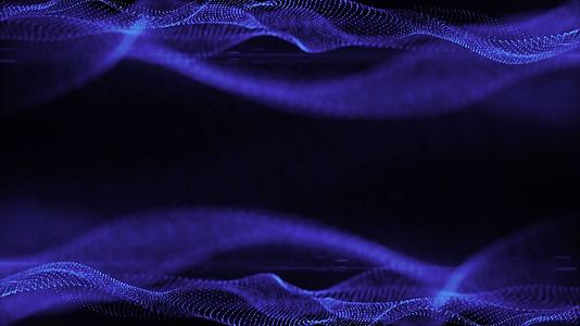 蓝色科技感粒子波浪带通道透明背景动态视频元素视频的预览图