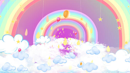 4K卡通儿童彩虹穿梭背景视频的预览图