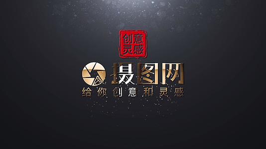 黑金中国风LOGO标题PR模板视频的预览图