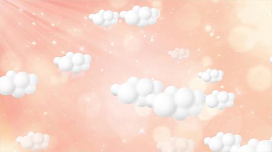 4K梦幻舞台粉色卡通云朵背景视频的预览图