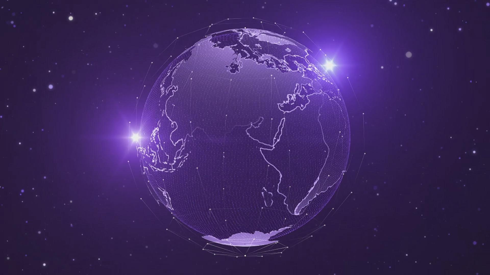 科技线框地球旋转视频的预览图