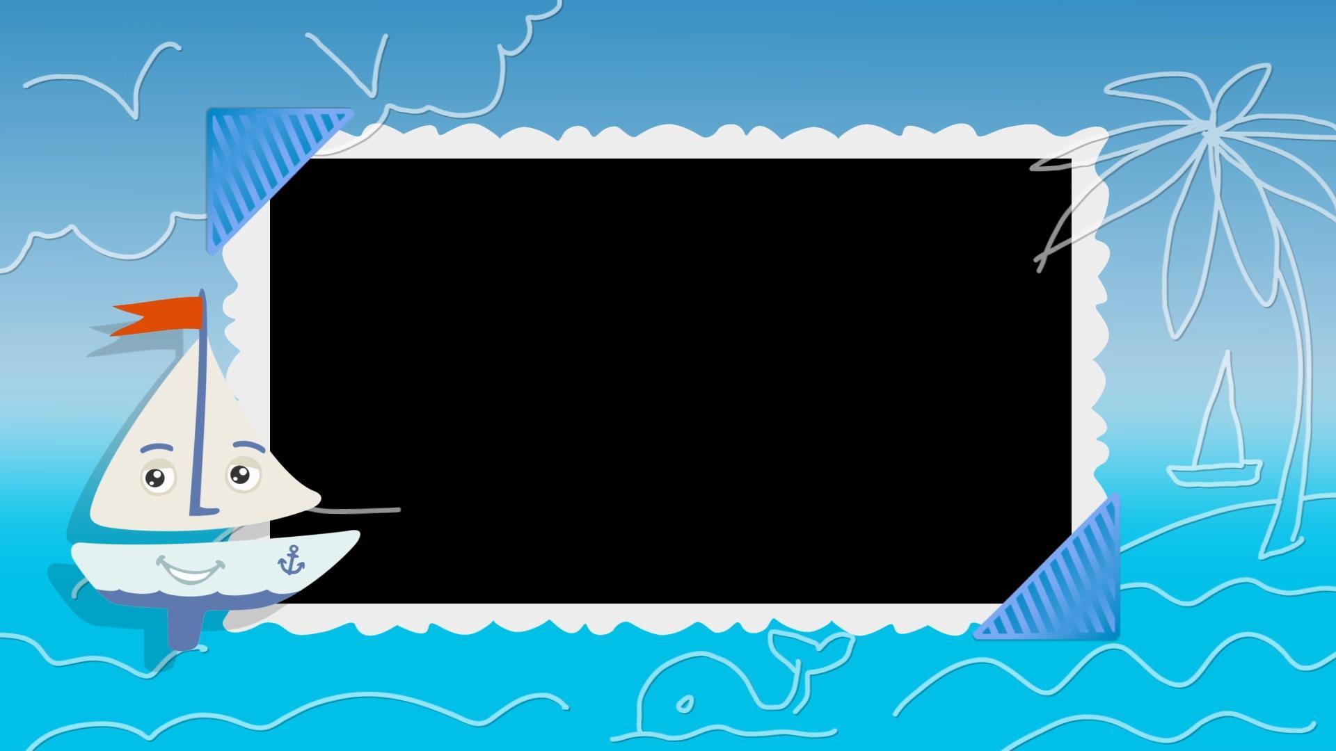 卡通可爱海洋透明边框动态素材视频的预览图